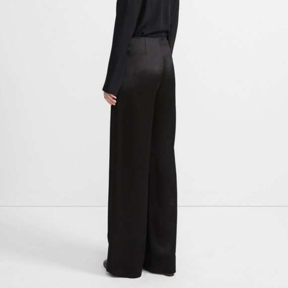 THEORY Clean Wide Leg Pant in Crepe Satin - Picture 3 of 9